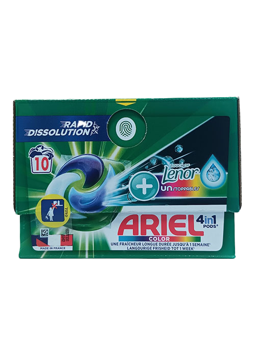 Ariel kapsulės 10 skalbimų 4in1 Color Touch of Lenor