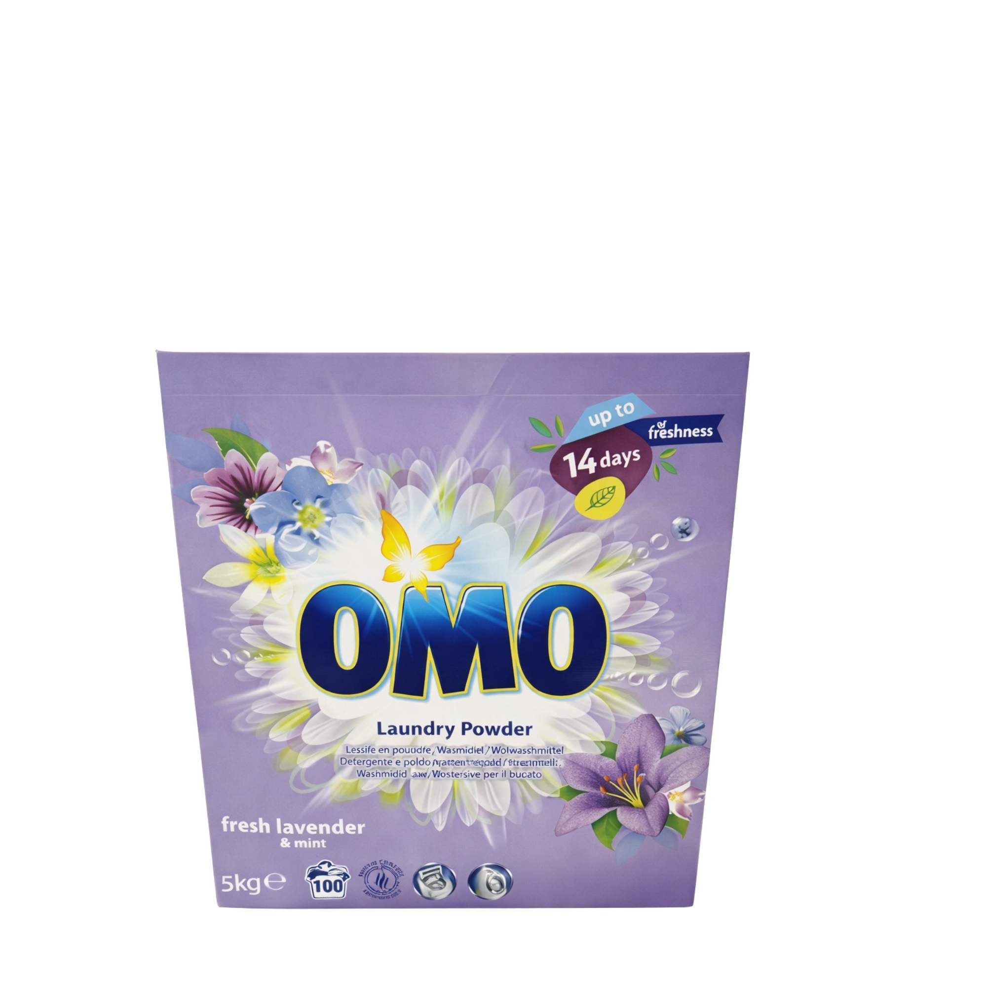 OMO skalbimo milteliai 100 skalbimų Universal Lavender 5 kg