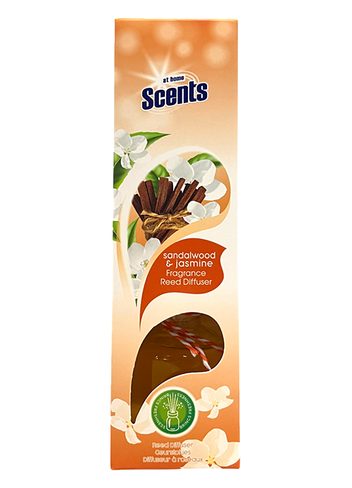 At Home Scents namų kvapas su lazdelėmis „Sandelmedis ir jazminai“ 50 ml