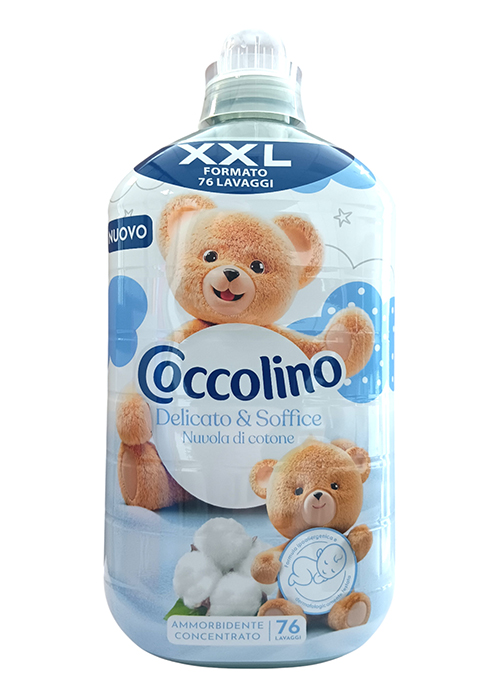 Coccolino skalbinių minkštiklis Delikatus ir Švelnus „Medvilnės Debesis“ 1,75 l (76 skalbimų)