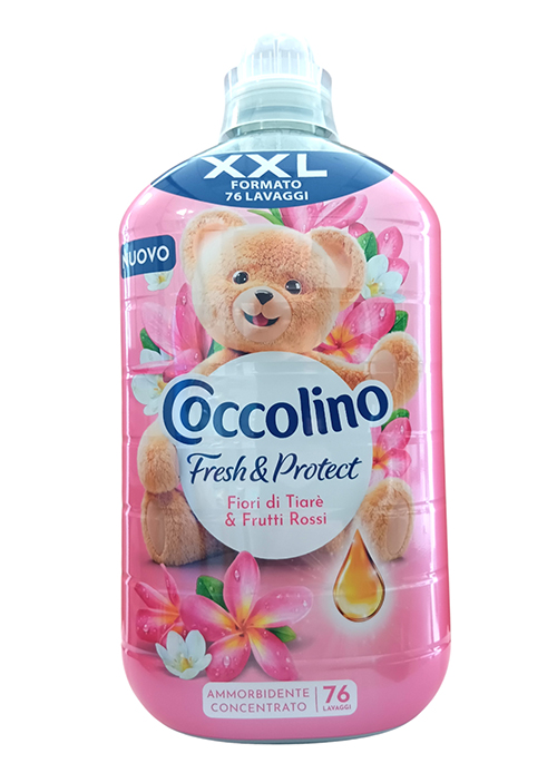 Coccolino skalbinių minkštiklis Fresh & Protect „Tiarės žiedai ir raudonieji vaisiai“ 1,75 l (76 skalbimų)