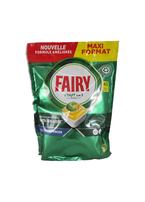 Fairy All in One+ indaplovių tabletės Lemon 43 vnt.
