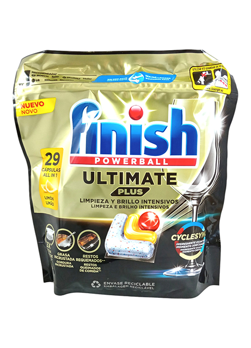 Finish Ultimate Plus indaplovių tabletės Lemon 29 vnt.