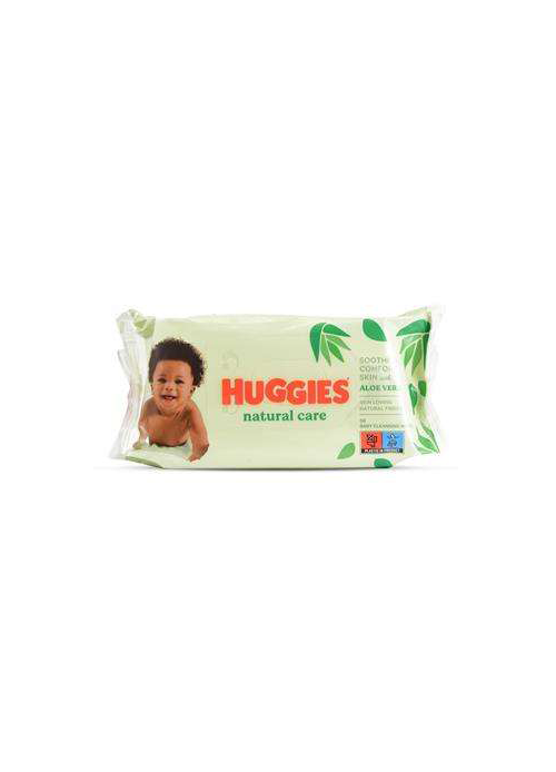 Huggies drėgnos servetėlės vaikams „Natural Care“ su alaviju, 56 vnt.