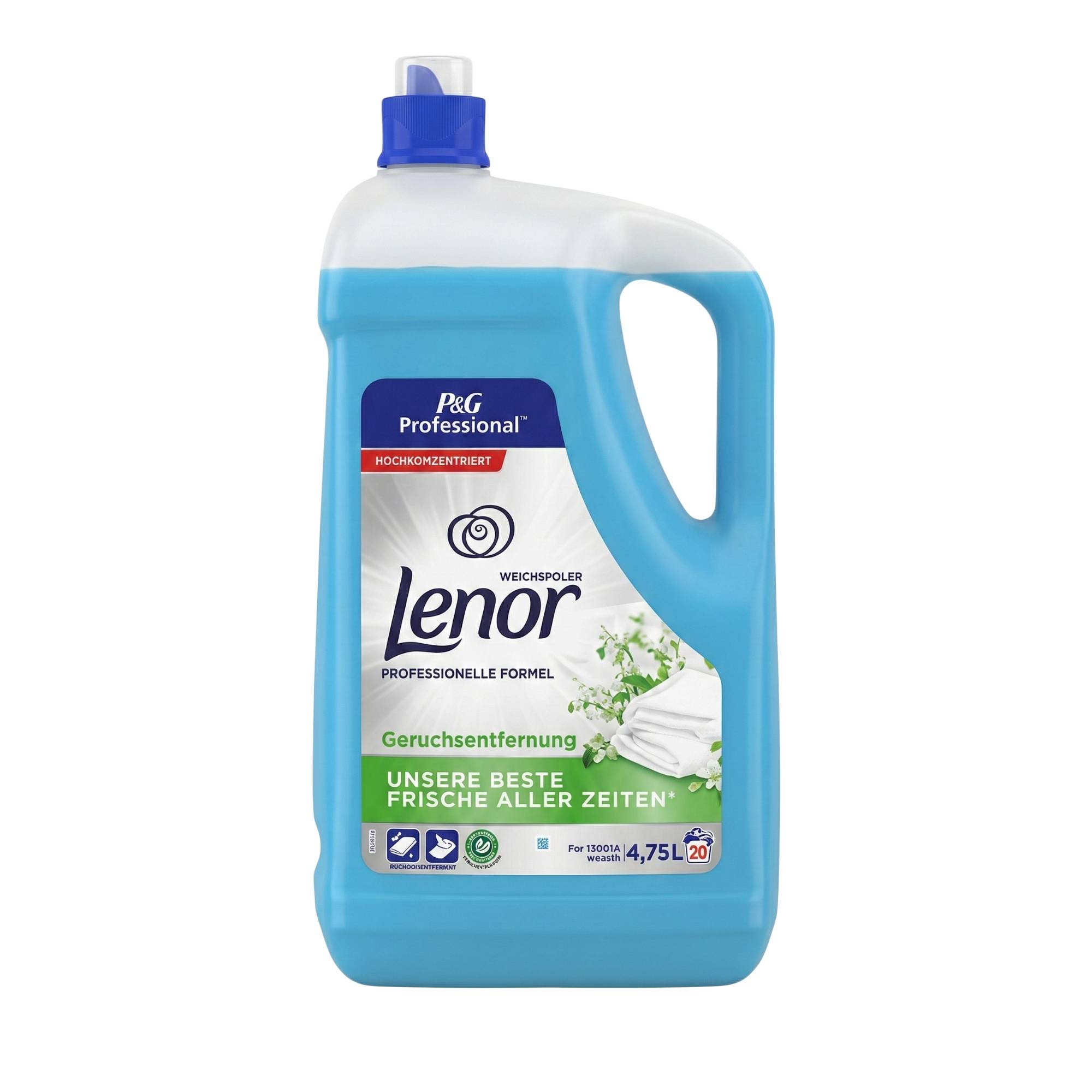 Lenor Professional „Kvapų šalinimas“ audinių minkštiklis 4,75 l (190 skalbimų)
