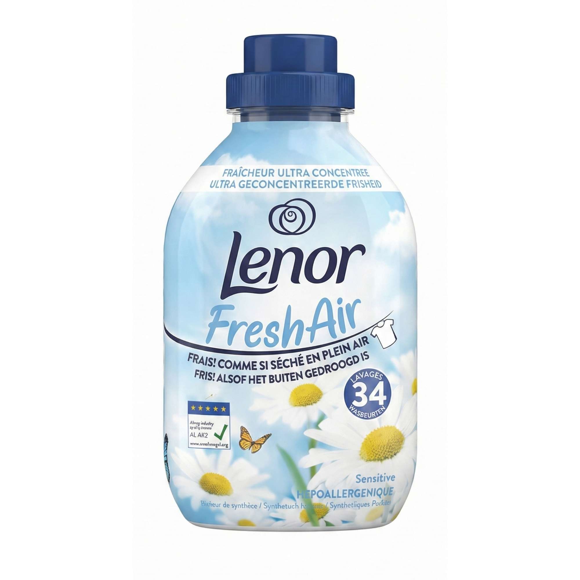 Lenor Fresh Air „Sensitive“ audinių minkštiklis 476 ml (34 skalbimai)