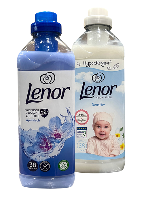 Lenor audinių minkštiklių rinkinys „Pavasario gaiva“ ir „Sensitive“ 950 ml.