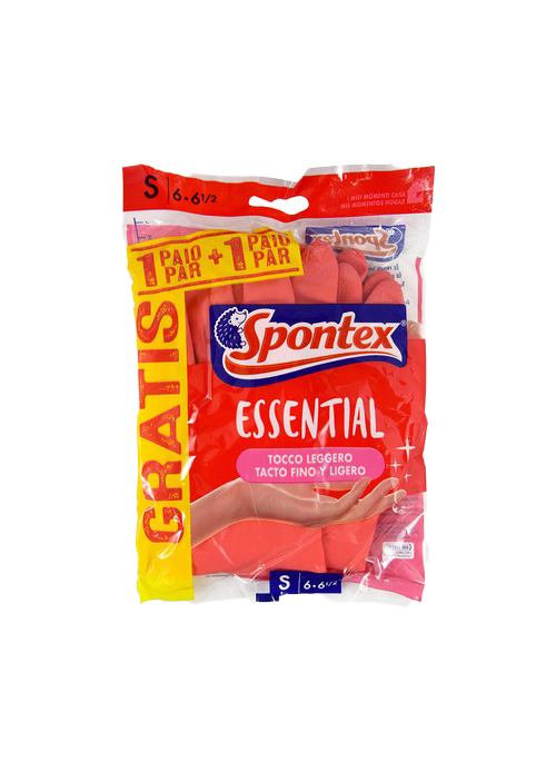 Spontex guminės pirštinės Essential (1+1 pora), dydis S
