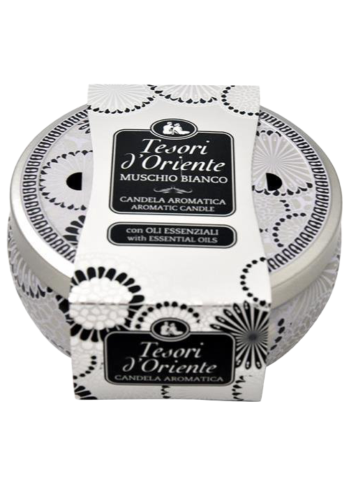 Tesori d'Oriente aromatinė žvakė Muschio Bianco su baltuoju musku, 200 g