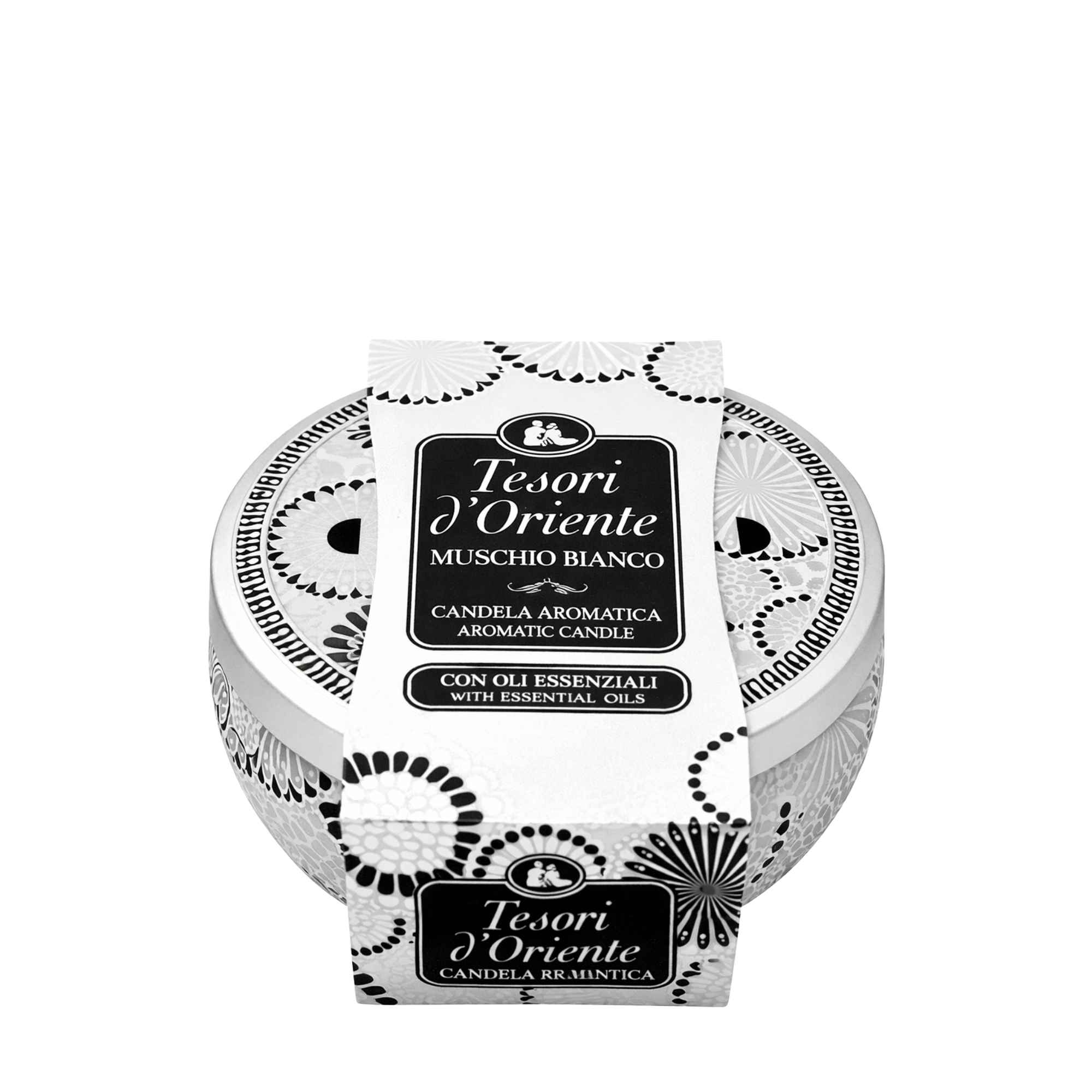 Tesori d'Oriente aromatinė žvakė Muschio Bianco su baltuoju musku, 200 g