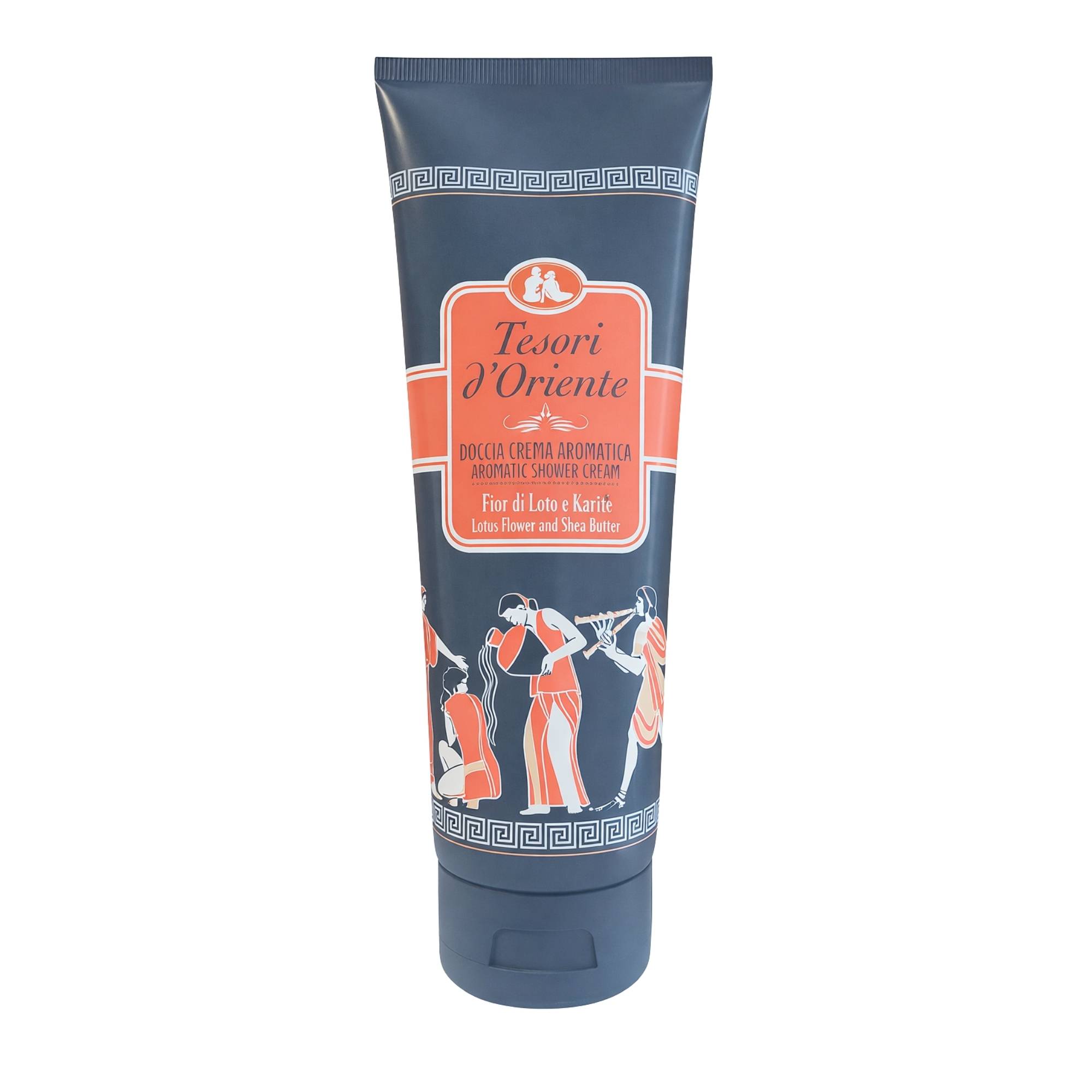 Tesori d'Oriente dušo kremas su lotoso žiedais ir taukmedžio sviestu, 250 ml