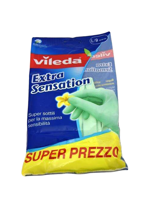Vileda kvapnios buitinės pirštinės Extra Sensation, dydis L