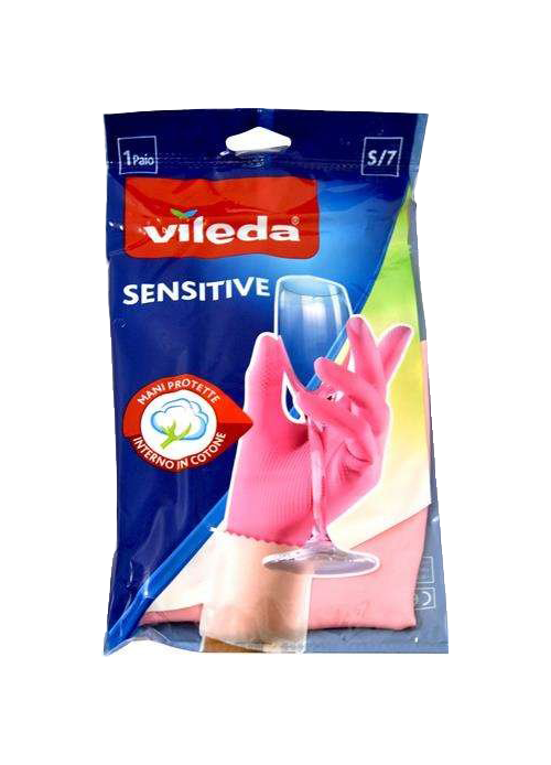 Vileda buitinės pirštinės Sensitive su medvilniniu vidumi, dydis S
