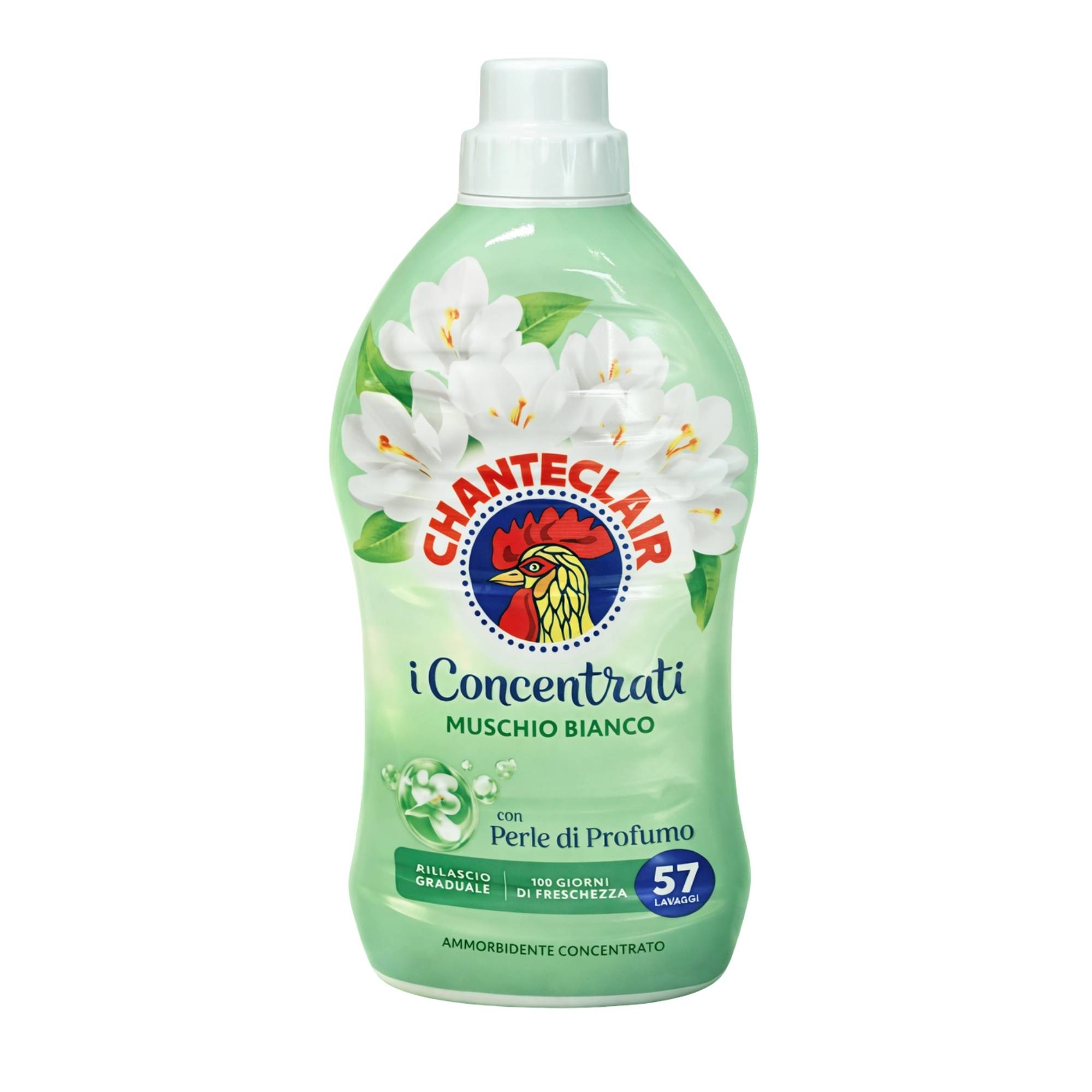 CHANTE CLAIR 1140 ML koncentruotas audinių minkštiklis su baltojo muskuso aromatu ir kvapo perlais 57 skalbimai