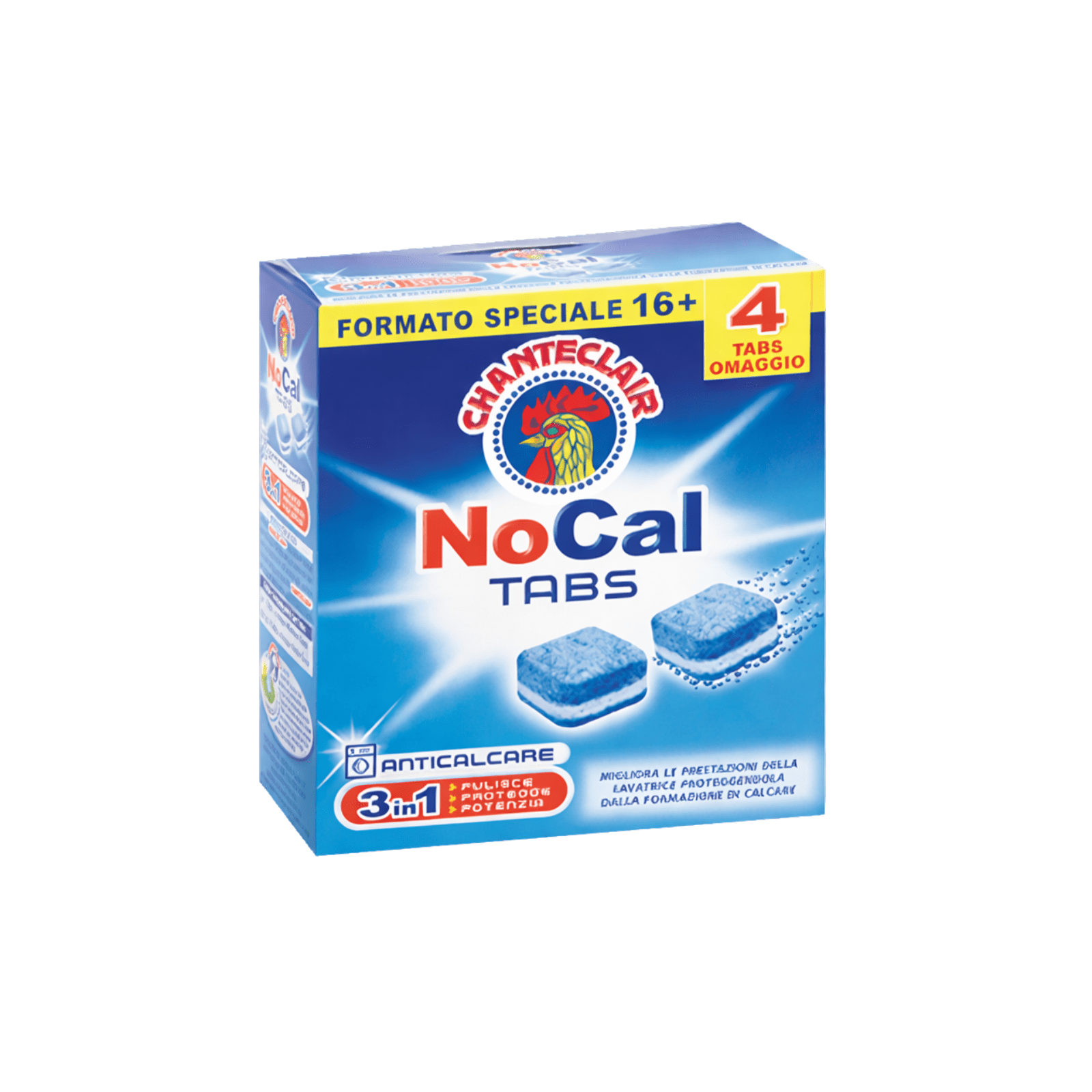 Chanteclair NoCal Tabs – kalkių šalinimo tabletės skalbimo mašinoms (16 + 4 nemokamos),