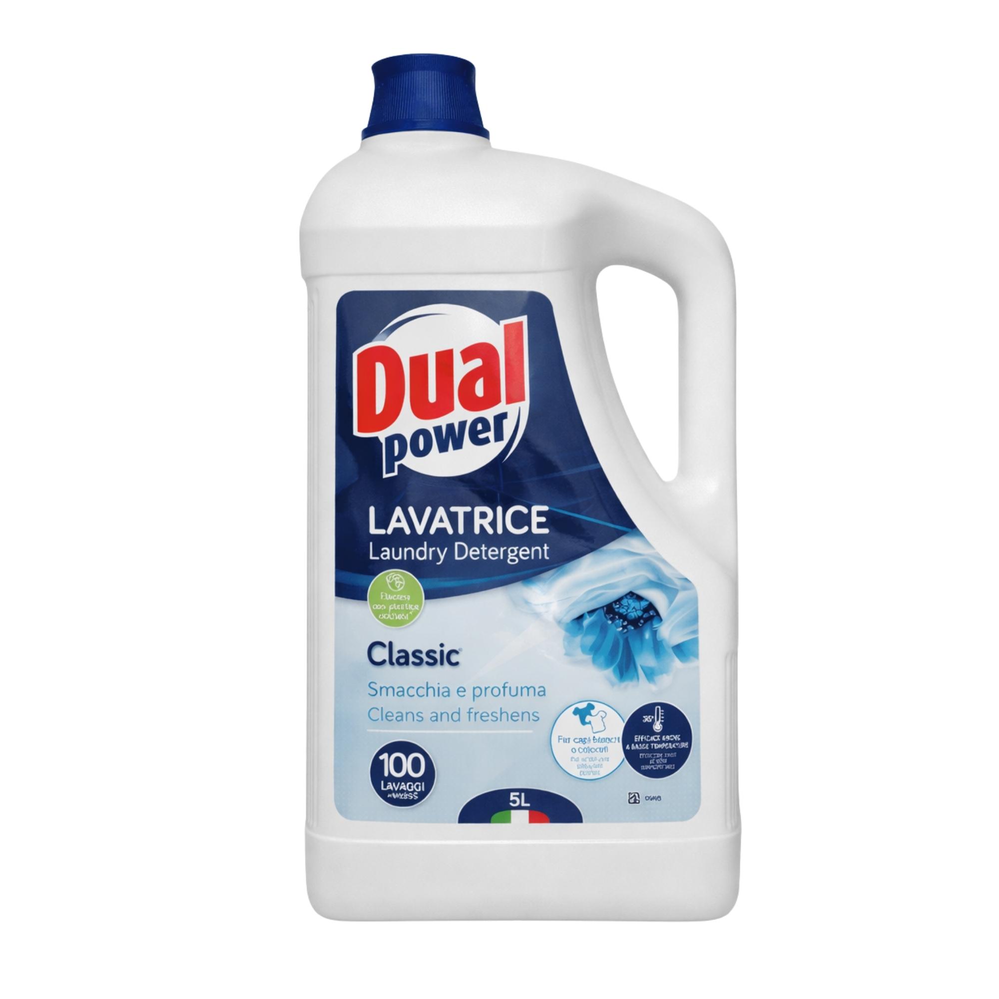 Dual Power 5 l universalus skalbiklis – skystas skalbiklis baltiems ir spalvotiems skalbiniams