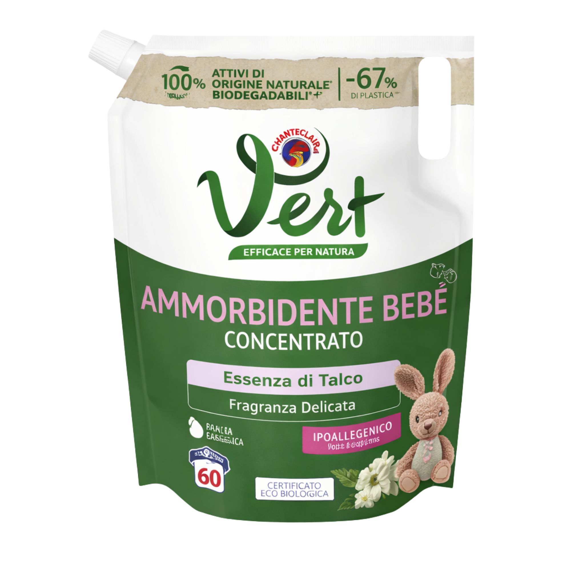 Chante Clair Ammorbidente Vert Bimb – koncentruotas audinių minkštiklis 1200 ml (60 skalbimų)