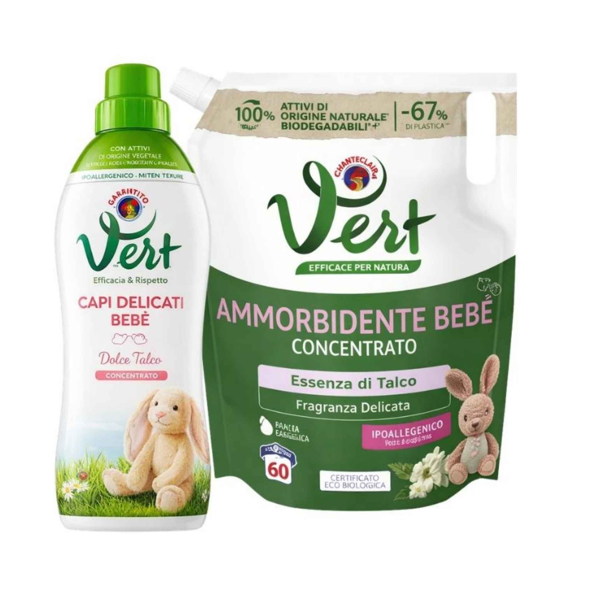 Kūdikių skalbimo rinkinys su Chante Clair Vert skalbikliu ir minkštikliu Bébé