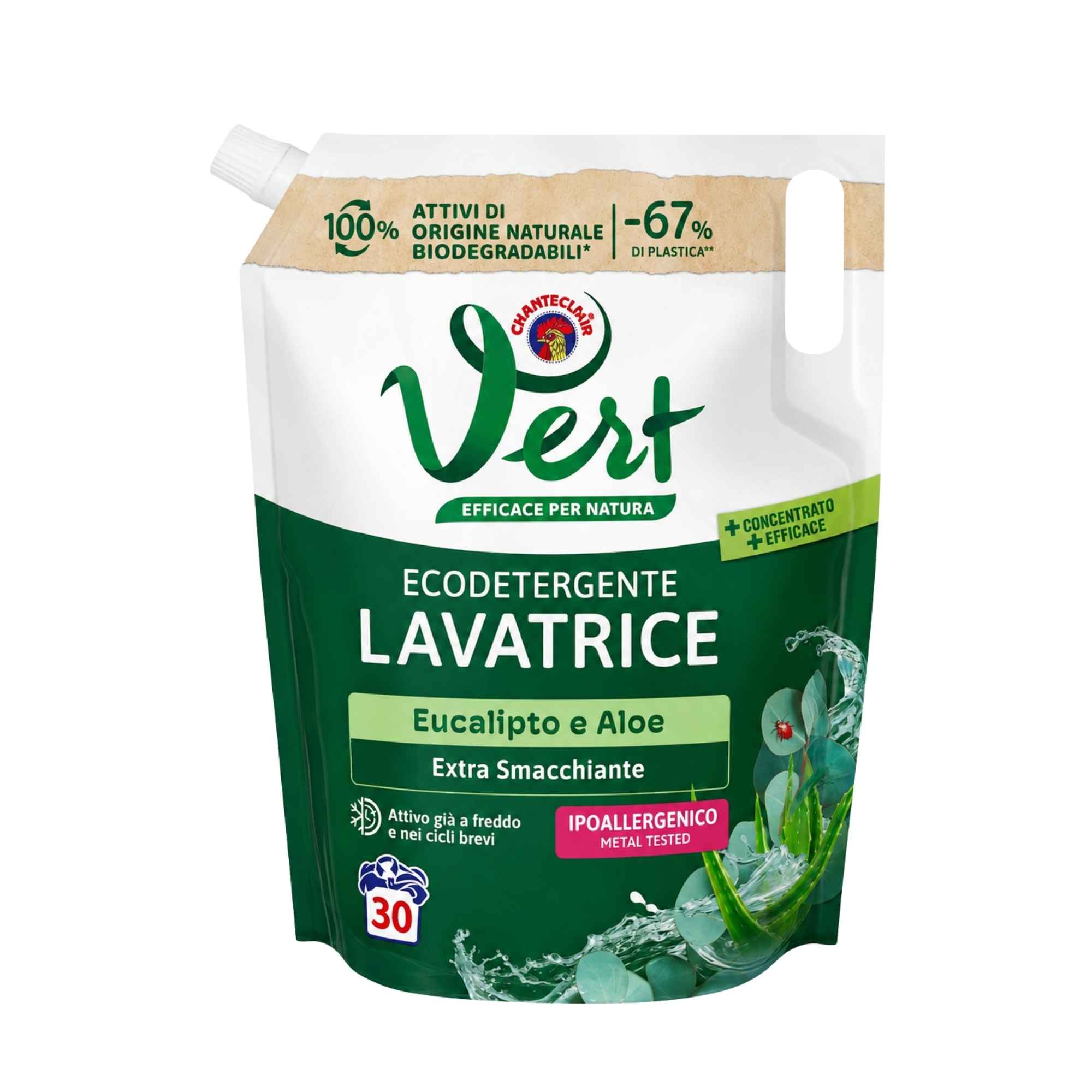 Chanteclair Vert ekologiškas skalbiklis Eukaliptas ir Aloe 1200 ml pakuotė